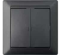 2-клавишный выключатель Bylectrica скрытой установки с подсветкой, серия СТИЛЬ, графит, С510-815 графит
