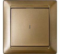 1-клавишный выключатель Bylectrica скрытой установки с подсветкой, серия СТИЛЬ, бронза, С110-813 бронза