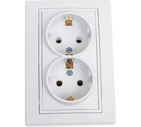 2-местная розетка TANGO с заземляющим контактом белый скрытой проводки 16А, 250В 1008839