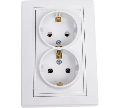 2-местная розетка TANGO с заземляющим контактом белый скрытой проводки 16А, 250В 1008839