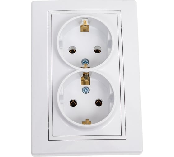2-местная розетка TANGO с заземляющим контактом белый скрытой проводки 16А, 250В 1008839 1