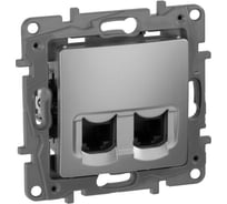 Розетка компьютерная 2-я IEK ETIKA RJ45 кат.5Е UTP алюминий 672455