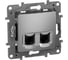 Розетка компьютерная 2-я IEK ETIKA RJ45 кат.5Е UTP алюминий 672455 1