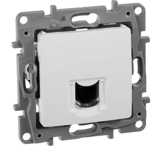 Розетка компьютерная IEK ETIKA RJ45 кат.6 UTP белый 672253 1