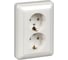 2-ая розетка Systeme Electric Wes n 59 Матовый хром, с/з с защитными шторками SE RS16-255-58 1