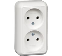 2-ая розетка Systeme Electric Wes n Прима наружная, Белый, б/з, без шторок 16А SE RA16-213-B