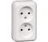 2-ая розетка Systeme Electric Wes n Прима наружная, Белый, б/з, без шторок 16А SE RA16-213-B 1