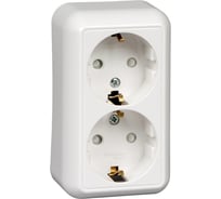 2-ая розетка Systeme Electric Wes n Прима наружная, Белый, с/з с защитными шторками SE RA16-214-BI