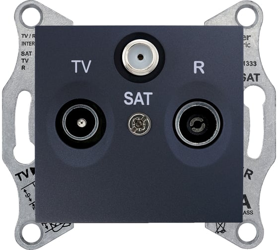 Розетка Systeme Electric Sedna TV/R/SAT оконечная, графит, 1db SE SDN3501370 1