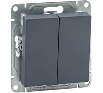 Механизм выключателя EKF двухклавишный, проходной, графит, Эпика UP1-SWG-21