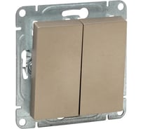 Механизм выключателя EKF двухклавишный, проходной, шампань, Эпика UP1-SWC-21