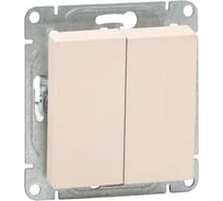 Механизм выключателя EKF двухклавишный, кнопочный, кремовый, Эпика UP1-SWI-23