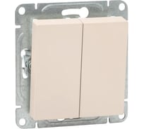 Механизм выключателя EKF двухклавишный, проходной, кремовый, Эпика UP1-SWI-21
