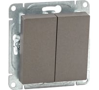 Механизм выключателя EKF двухклавишный, проходной, мокко, Эпика UP1-SWM-21
