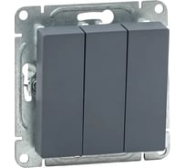 Механизм выключателя EKF трёхклавишный, графит, Эпика UP1-SWG-31