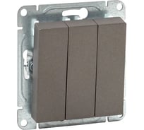 Механизм выключателя EKF трёхклавишный, мокко, Эпика UP1-SWM-31