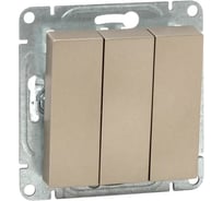 Механизм выключателя EKF трёхклавишный, шампань, Эпика UP1-SWC-31