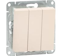 Механизм выключателя EKF трёхклавишный, кремовый, Эпика UP1-SWI-31