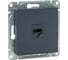 Механизм розетки EKF RJ11, графит, Эпика UP1-SOG-RJ11 1