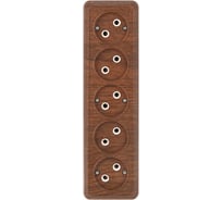 Розетка Intro Quadro 2-209-10 без заземления пятиместная 5х2P 16А-250В IP20 ОУ венге Б0053851