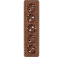 Розетка Intro Quadro 2-210-10 пятиместная с заземлением 5х2P+E 16А-250В IP20 ОУ венге Б0053860