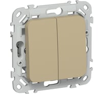 Выключатель 2-клавишный IEK FLITE 10А ВС12-1-0-ФлХ хаки FI-V20-0-10-1-K59