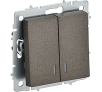 Выключатель 2-клавишный с индикацией для отеля IEK BRITE 10А ВС10-2-9-БрТБ бронза BR-V20-2-10-K45
