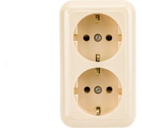 Розетка Ливны-Электро РА 10-015 2-х местная, с заземляющим контактом, слоновая кость, 90 шт. РА 1938.1