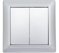 2-клавишный выключатель Bylectrica скрытой установки, серия СТИЛЬ, серебро, С510-803 серебро