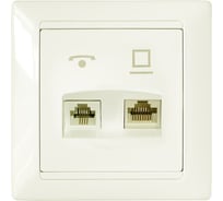 Комбинированная оконечная компьютерная+телефонная розетка Bylectrica серия СТИЛЬ, бежевый, ТРК-003 бежевый