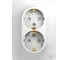 Розетка двойная Systeme Electric GLOSSA PRO с заземляющим контактом, со шторками, в сборе, 16А, без лапок, белый GSL000126RUR 1