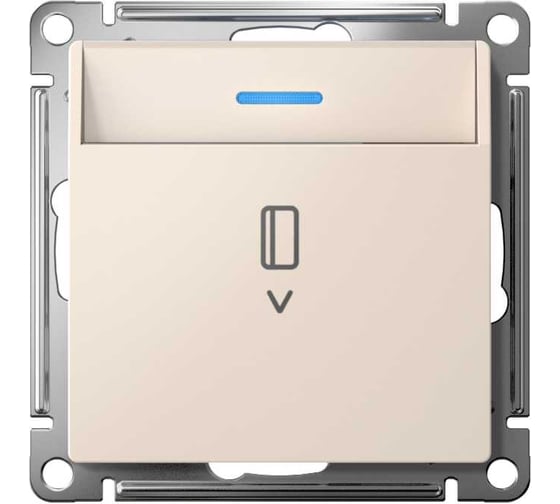 Выключатель карточный Systeme Electric ATLASDESIGN с подсветкой, 10А, без задержки отключения, механизм, бежевый ATN000214 1