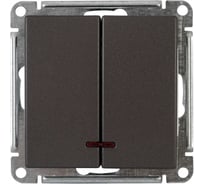 Выключатель 2-клавишный Systeme Electric W59 с подсветкой, 10АХ, механизм, графит VS510-251-13-86