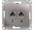 Розетка Systeme Electric Glossa Платина 2-ая RJ11+RJ45, кат.5E SE GSL001285 1