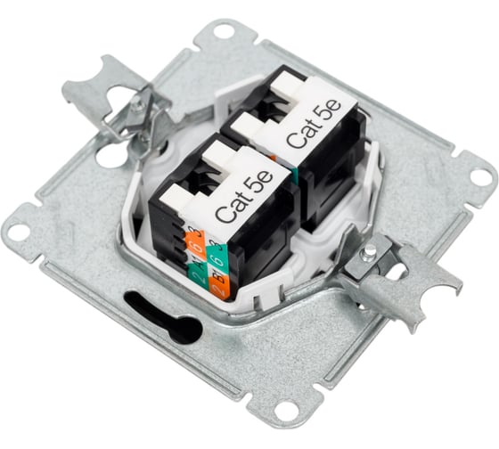 Компьютерная розетка Systeme Electric Glossa Антрацит 2-ая RJ45+RJ45, кат.5E SE GSL000785KK