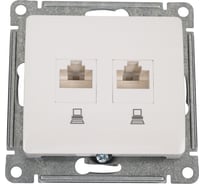 Компьютерная розетка Systeme Electric Glossa Молочная 2-ая RJ45+RJ45, кат.5E SE GSL000985KK