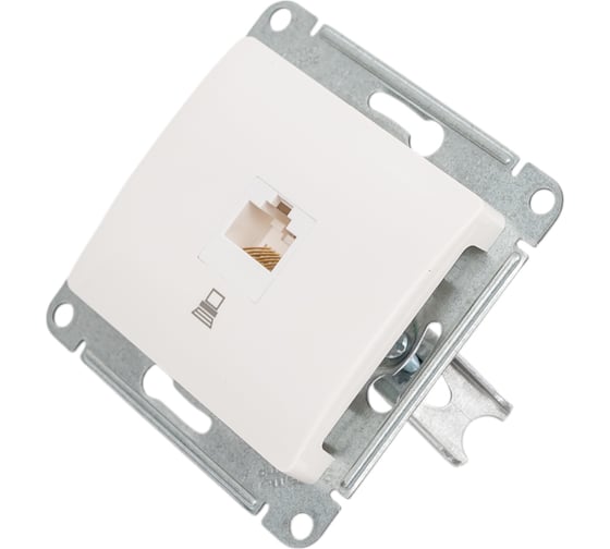 Компьютерная розетка Systeme Electric Glossa Молочная RJ45 кат.5E GSL000981K
