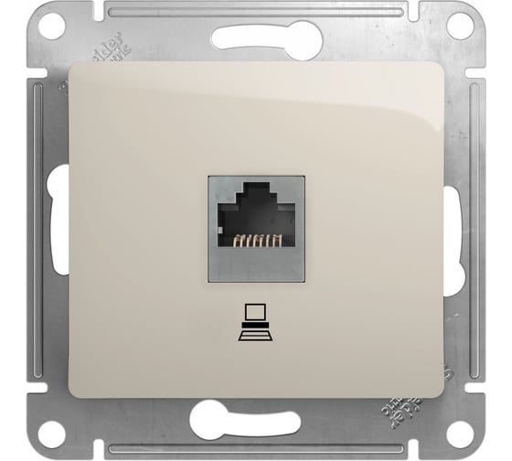 Компьютерная розетка Systeme Electric Glossa Молочная RJ45 кат.5E GSL000981K