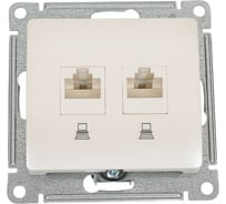 Компьютерная розетка Systeme Electric Glossa Перламутр 2-ая RJ45+RJ45, кат.5E SE GSL000685KK