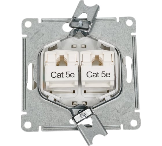 Компьютерная розетка Systeme Electric Glossa Перламутр 2-ая RJ45+RJ45, кат.5E SE GSL000685KK