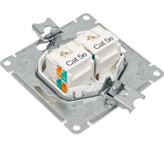 Компьютерная розетка Systeme Electric Glossa Перламутр 2-ая RJ45+RJ45, кат.5E SE GSL000685KK