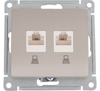 Компьютерная розетка Systeme Electric Glossa Платина 2-ая RJ45+RJ45, кат.5E SE GSL001285KK