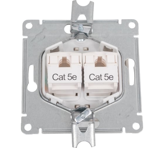 Компьютерная розетка Systeme Electric Glossa Платина 2-ая RJ45+RJ45, кат.5E SE GSL001285KK