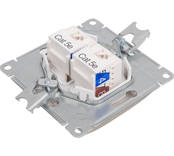 Компьютерная розетка Systeme Electric Glossa Платина 2-ая RJ45+RJ45, кат.5E SE GSL001285KK
