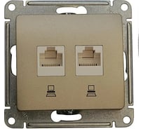 Компьютерная розетка Systeme Electric Glossa Титан 2-ая RJ45+RJ45, кат.5E SE GSL000485KK