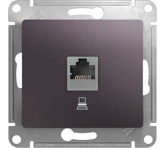 Компьютерная розетка Systeme Electric Glossa Сиреневый туман RJ45 кат.5E SE GSL001481K