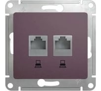 Компьютерная розетка Systeme Electric Glossa Сиреневый туман 2-ая RJ45+RJ45, кат.5E SE GSL001485KK