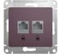 Компьютерная розетка Systeme Electric Glossa Сиреневый туман 2-ая RJ45+RJ45, кат.5E SE GSL001485KK 1