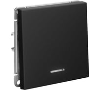 Выключатель с подсветкой 1-клавишный ArtGallery, 10 АХ, механизм Systeme Electric Черный шелк GAL001713