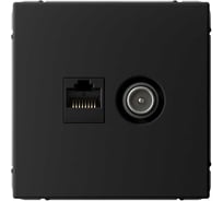 Розетка двойная ТВ + компьютерная Systeme Electric ARTGALLERY RJ45, кат. 5Е, черный шелк GAL001789